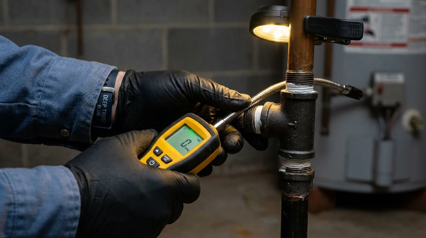 Gas leak detection with electronic sniffer by Johns Plumbing LLC in Flagstaff