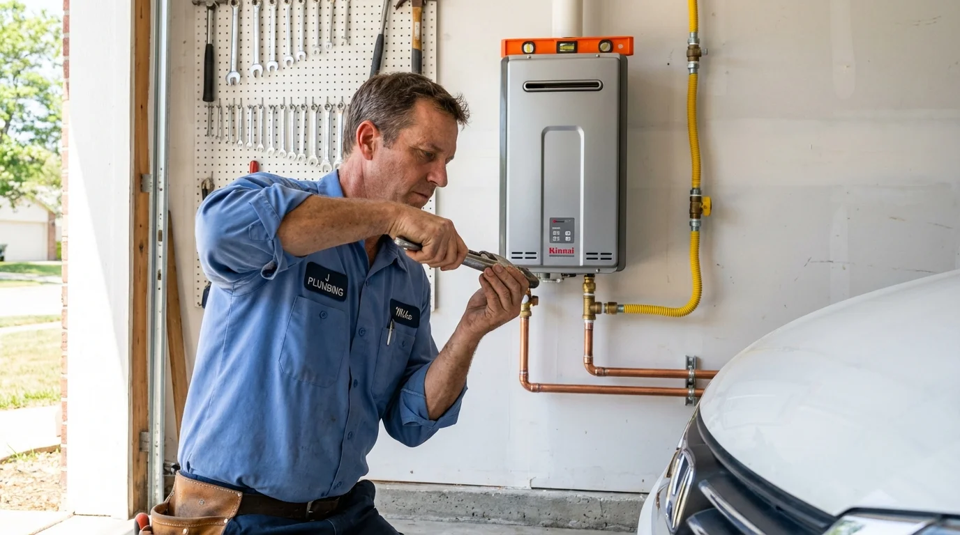 Tankless water heater installation by a Johns Plumbing LLC plumber in Flagstaff